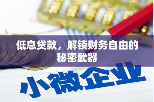 集贤低息贷款，解锁财务自由的秘密武器