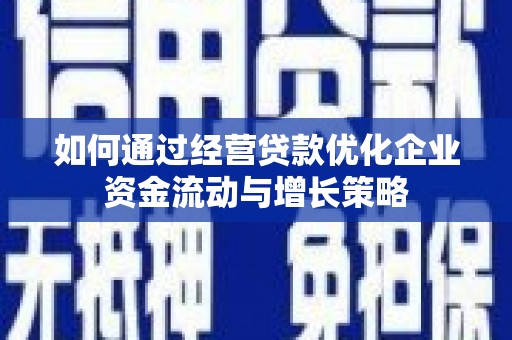 集贤如何通过经营贷款优化企业资金流动与增长策略