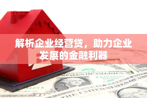 集贤解析企业经营贷，助力企业发展的金融利器
