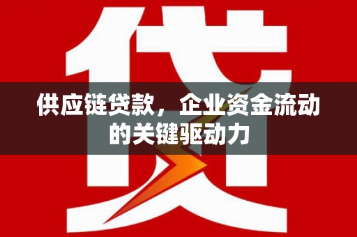 集贤供应链贷款，企业资金流动的关键驱动力