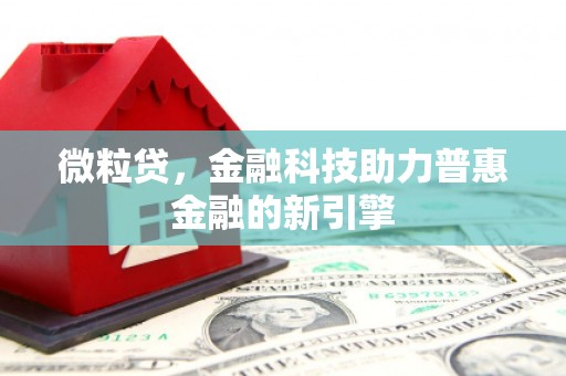 集贤微粒贷，金融科技助力普惠金融的新引擎
