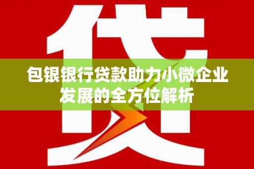 集贤包银银行贷款助力小微企业发展的全方位解析 集贤包银银行贷款助力小微企业发展的全方位解析