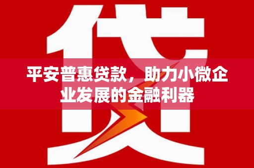 集贤平安普惠贷款，助力小微企业发展的金融利器