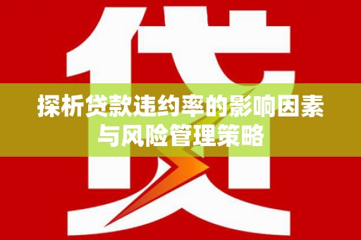 集贤探析贷款违约率的影响因素与风险管理策略