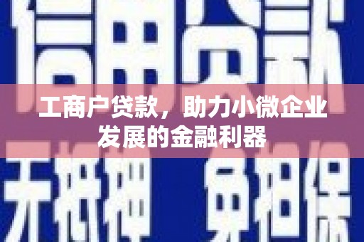 集贤工商户贷款，助力小微企业发展的金融利器