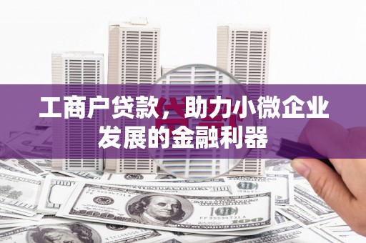 集贤工商户贷款，助力小微企业发展的金融利器