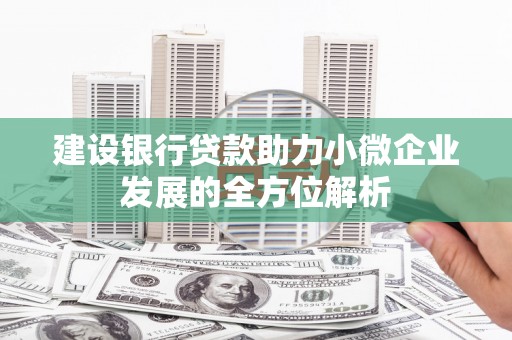 集贤建设银行贷款助力小微企业发展的全方位解析