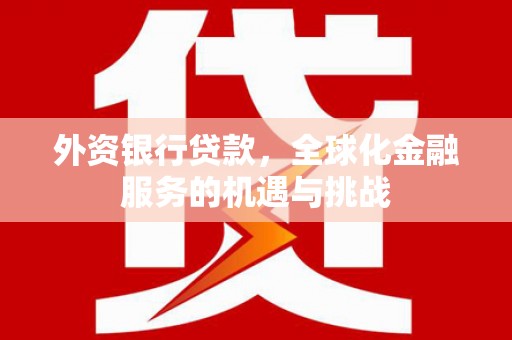 集贤外资银行贷款，全球化金融服务的机遇与挑战
