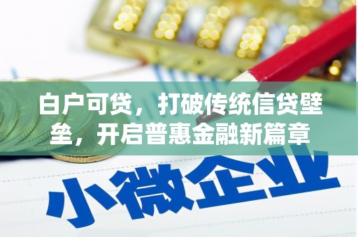 集贤白户可贷，打破传统信贷壁垒，开启普惠金融新篇章